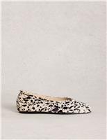 White Stuff Leopard Print Slip On Flat Ballet Pumps Brown Mix