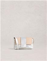 Leather Metallic Convertible Cross Body Bag