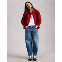 White Stuff Pure Linen Collared Utility Jacket Red