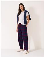 Pure Cotton Flannel Checked Pyjama Bottoms