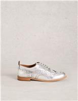 Leather Metallic Lace Up Brogues