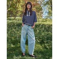 White Stuff Mid Rise Barrel Ankle Grazer Jeans Denim