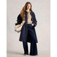 White Stuff Denim Collared Longline Coat Dark Blue Denim