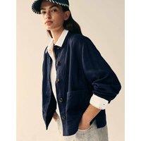 White Stuff Pure Linen Collared Utility Jacket Navy