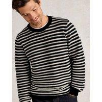White Stuff Pure Cotton Striped Crew Neck Jumper Navy Mix