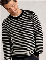 Pure Cotton Striped Crew Neck Jumper