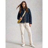 White Stuff Denim Jacquard Collared Jacket Denim Mix