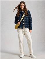 Denim Jacquard Collared Jacket