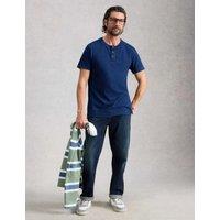 White Stuff Pure Cotton Henley Top Blue