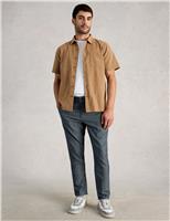 Regular Fit Pure Cotton Striped Chinos