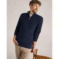 White Stuff Pure Cotton Funnel Neck Jumper Navy