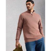 White Stuff Pure Cotton Funnel Neck Jumper Pink