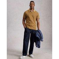 White Stuff Pure Cotton Striped Polo Shirt Yellow Mix