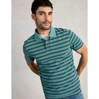White Stuff Pure Cotton Striped Polo Shirt Blue Mix