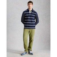White Stuff Pure Cotton Striped Rugby Shirt Navy Mix