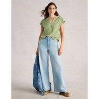 White Stuff Pure Cotton Jersey Sleeveless Top Green