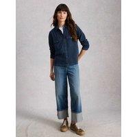 White Stuff Pure Cotton Denim Collared Utility Shirt Blue