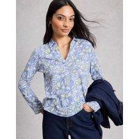 White Stuff Pure Cotton Geometric Embroidered Shirt White Mix