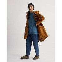 Seasalt Cornwall Linen Rich Waterproof Hooded Longline Coat Brown