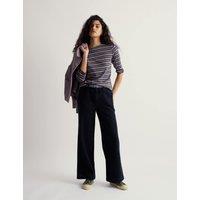 Seasalt Cornwall Pure Cotton Striped Top Purple Mix