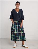 Pure Cotton Ribbed V-Neck Cardigan