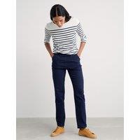 Seasalt Cornwall Cotton Rich Tapered Ankle Grazer Trousers Navy