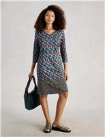 Cotton Modal Blend Jersey Printed Tea Dress