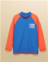 Colour Block Long Sleeve Rash Vest (1-10 Yrs)