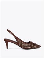 Sparkle Stiletto Heel Pointed Slingback Shoes