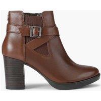 Carvela Wide Fit Leather Block Heel Ankle Boots Brown