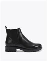 Carvela Wide Fit Leather Block Heel Chelsea Boots Black