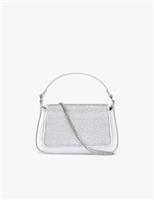 Faux Leather Embellished Clutch Bag