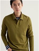 Pure Cotton Pique Long Sleeve Polo Shirt