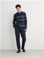 Pure Cotton Striped Crew Neck Jumpers