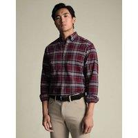 Charles Tyrwhitt Regular Fit Brushed Flannel Checked Shirt Red