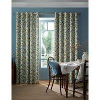 William Morris At Home Bird and Pomegranate Eyelet Blackout Curtains Blue Mix