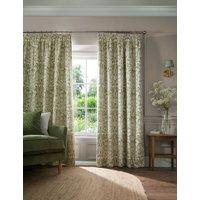 William Morris At Home Sunflower Pencil Pleat Blackout Curtains Green Mix