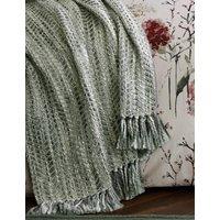 LAURA ASHLEY HOME Cotton Blend Liberton Throw Green Mix