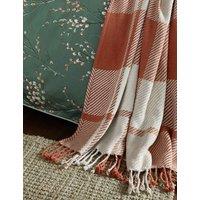 LAURA ASHLEY HOME Pure Cotton Dylan Checked Throw Orange Mix