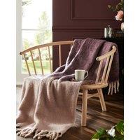 LAURA ASHLEY HOME Bronwen Throw with Wool Purple Mix