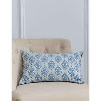 Laura Ashley Pure Cotton Gower Floral Cushion Light Blue