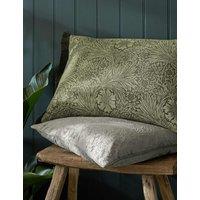 William Morris At Home Pure Cotton Marigold Cushion Green Mix