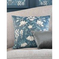 Laura Ashley Velvet Parterre Cushion Blue Mix