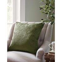 Laura Ashley Velvet Barley Embossed Cushion Green