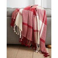 LAURA ASHLEY HOME Pure Cotton Dylan Checked Throw Red Mix