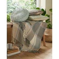 LAURA ASHLEY HOME Pure Cotton Dylan Checked Throw Grey Mix