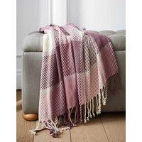 LAURA ASHLEY HOME Pure Cotton Dylan Checked Throw Purple Mix