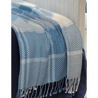 LAURA ASHLEY HOME Pure Cotton Dylan Checked Throw Blue Mix