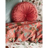 Laura Ashley Rosanna Velvet Round Pleated Cushion Red