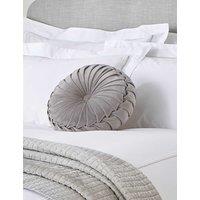 Laura Ashley Rosanna Velvet Round Pleated Cushion Grey